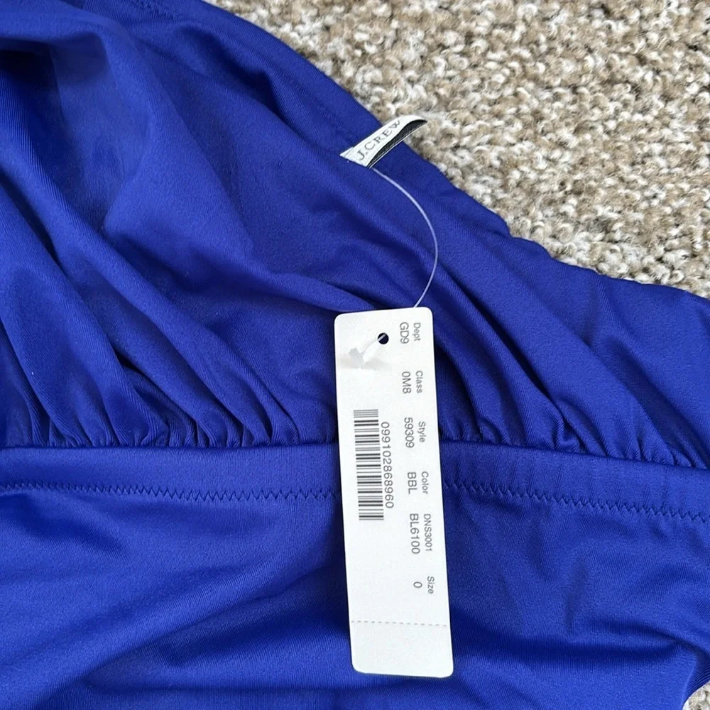 J.Crew Royal blue one strap ruched Bathing suit size 0